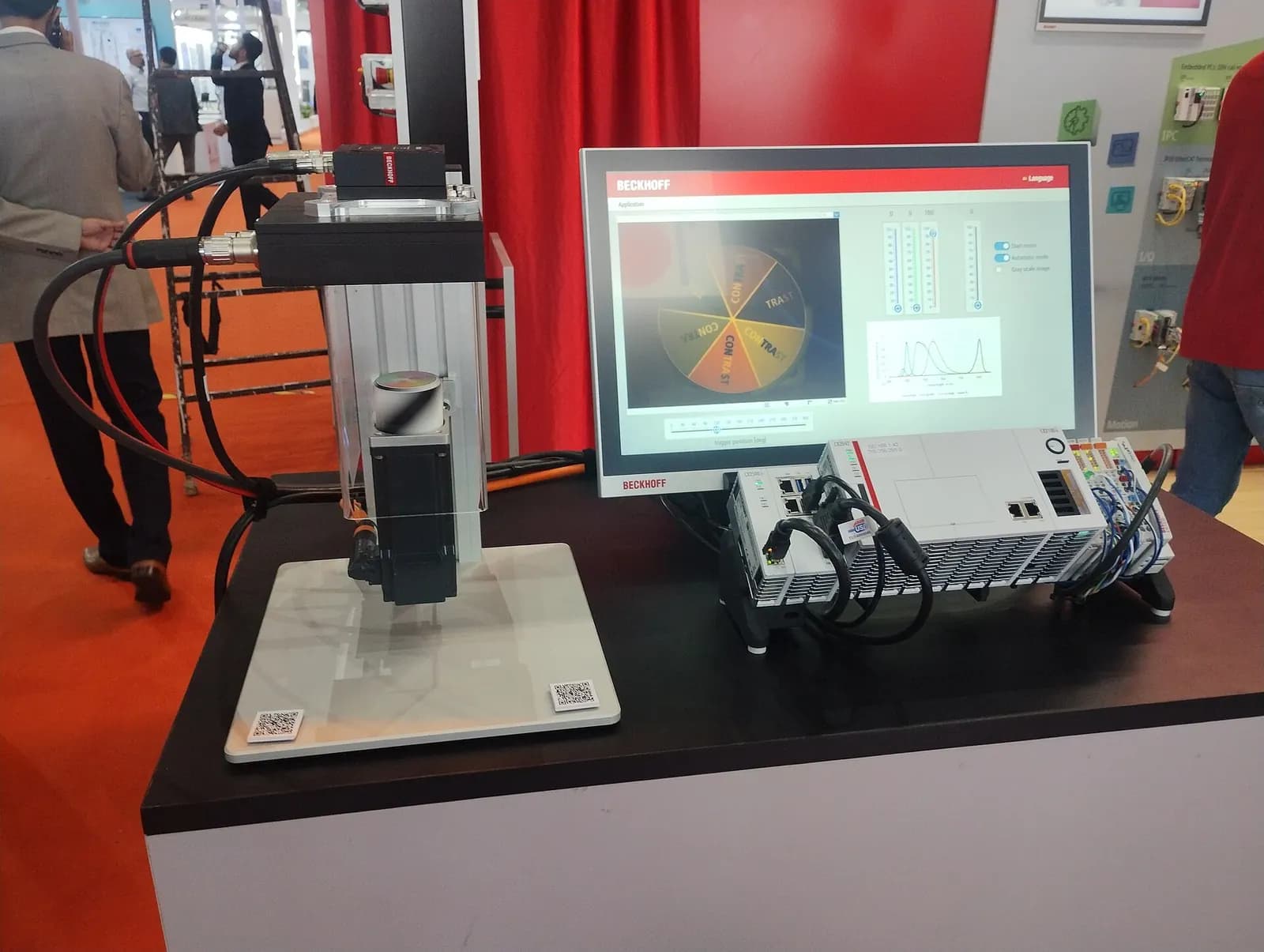 Industrial PC and touchscreen demonstration at the Electronica trade fair in Bangalore