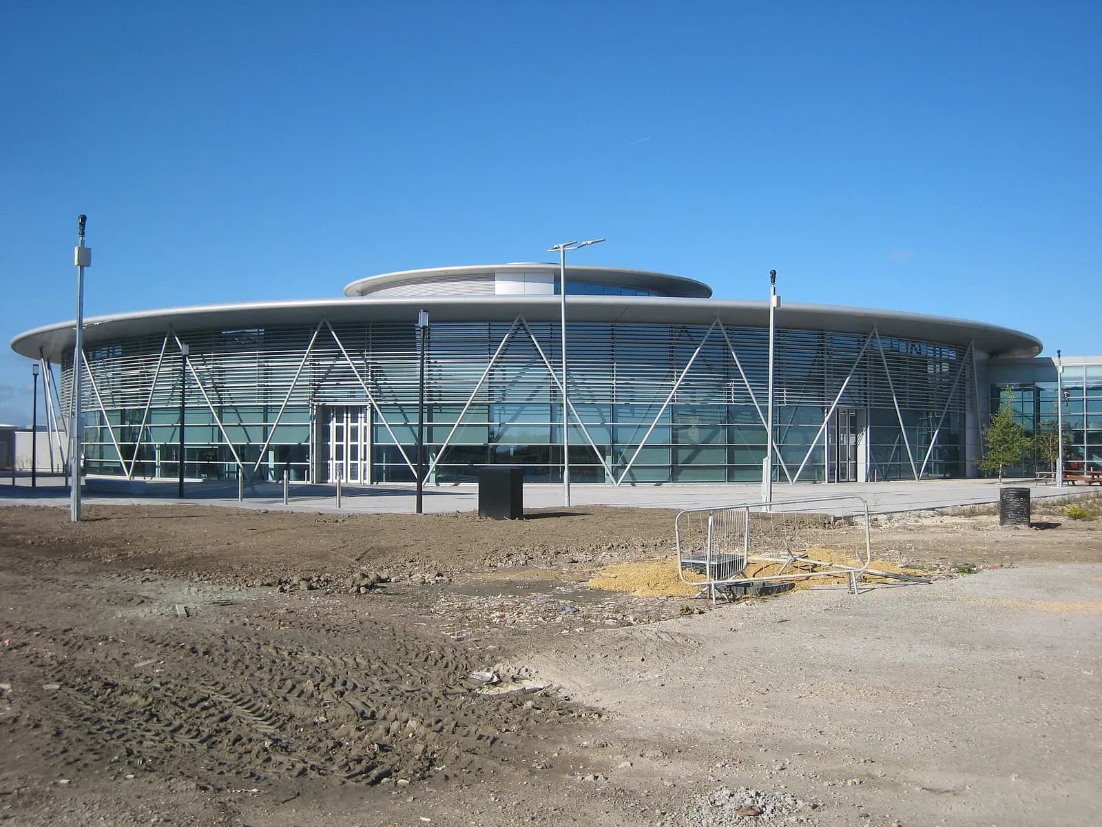 AMRC Factory 2050 building with its circular glass facade in Sheffield
