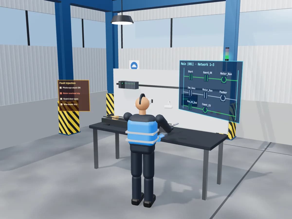 VR PLC/SCADA digital twin lab
