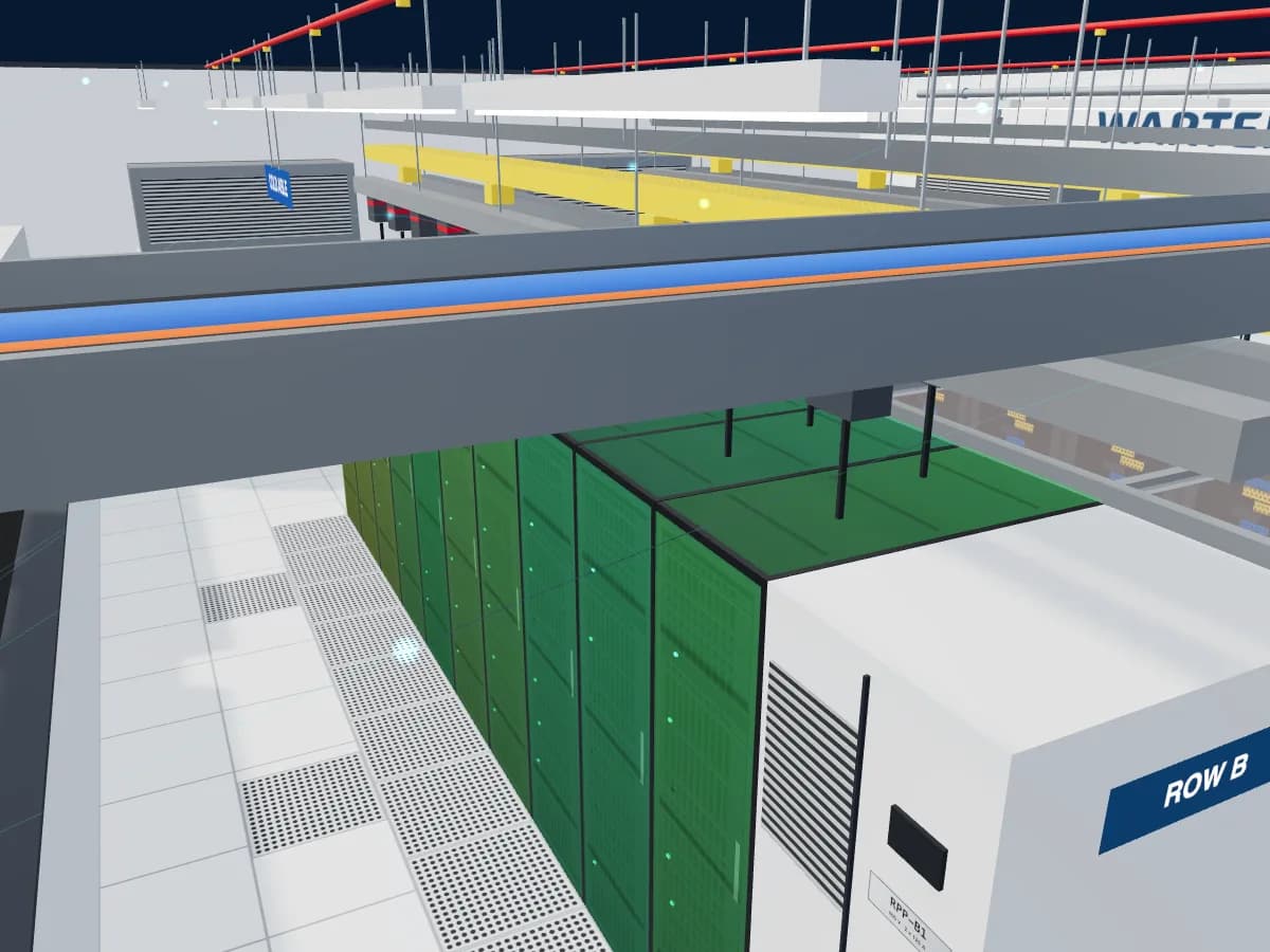 Hot-aisle containment and CRAH units