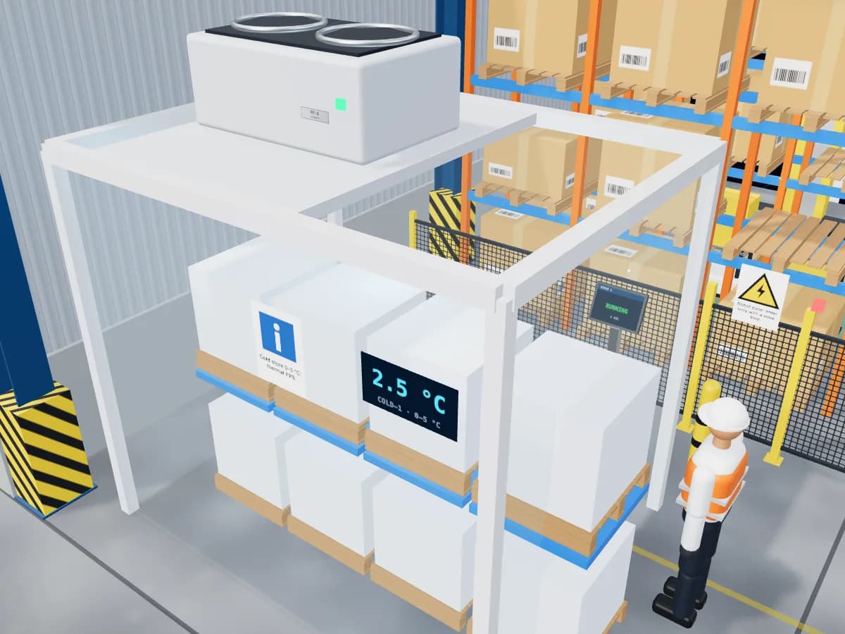 Cold store with refrigeration unit RF-1 on the roof
